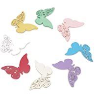 ElecMotive 80 Piezas de Tarjetas del lugar Etiquetas Decorativas en Forma de Mariposa Pegatinas de Pared 8 Color